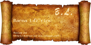 Barna Lőrinc névjegykártya