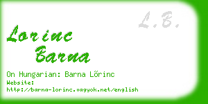 lorinc barna business card